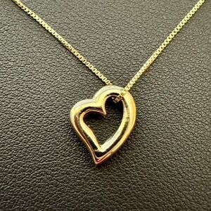 Vintage Danecraft Open Heart Necklace - 24K Gold Over Sterling Silver